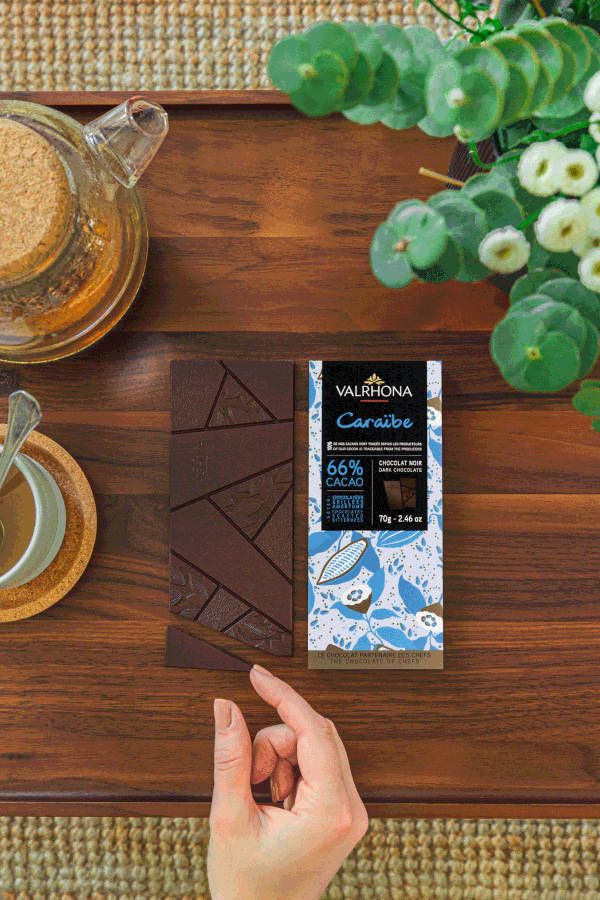 Caraibe Tafelschokolade von Valrhona mit 66 % Kakaoanteil