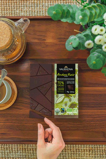 Andoa Noire - Dunkle Bio Schokoladentafel - Valrhona