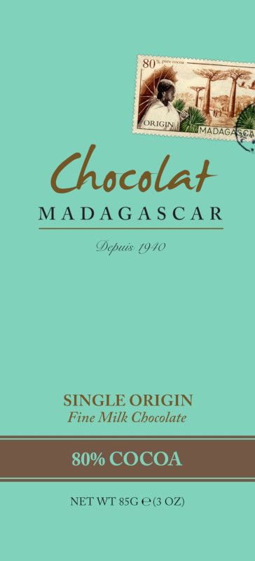 Single Origin - Dunkle Milchschokolade mit 80% Kakaoanteil - Hergestellt von Chocolat Madagascar in Madagaskar.