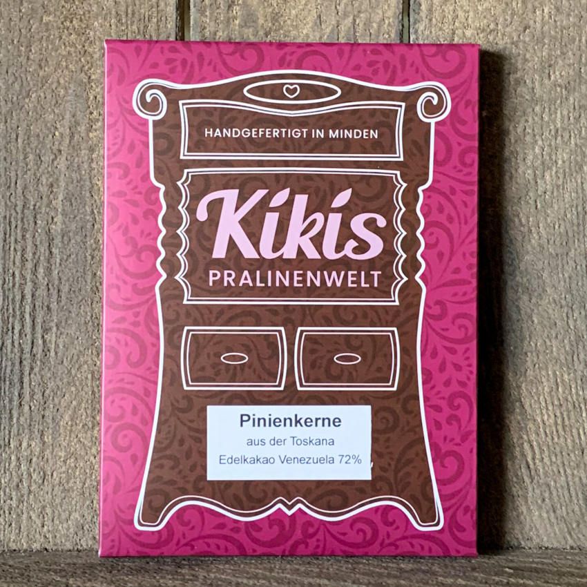 Dunkle Schokolade mit Pinienkernen von Kiki's Pralinenwelt