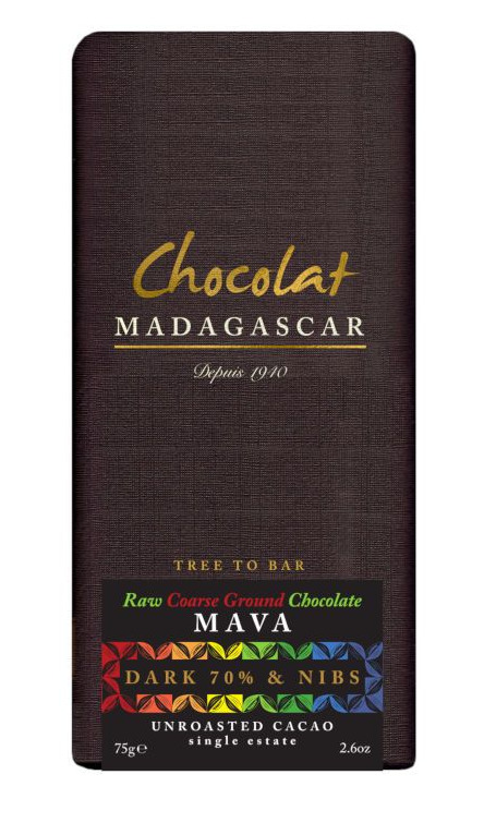 Rohe Schokolade 70% mit Kakaonibs - RAW chocolate 70% cocoanibs - Chocolat Madagascar