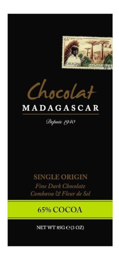Schokolade mit Combava & Meersalz 65% Kakao - Chocolat Madagascar 85g Tafel