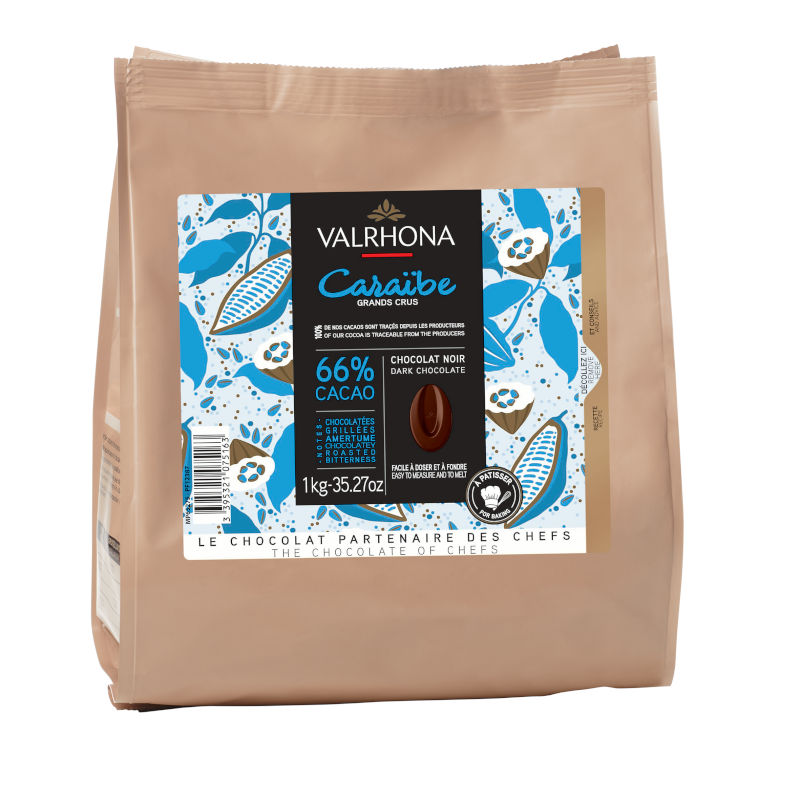 1kg Beutel Caraïbe 66% Kuvertüre von Valrhona