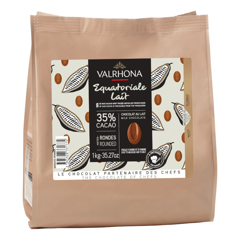 1kg Beutel Equatoriale Lactée 35% Milchkuvertüre von Valrhona