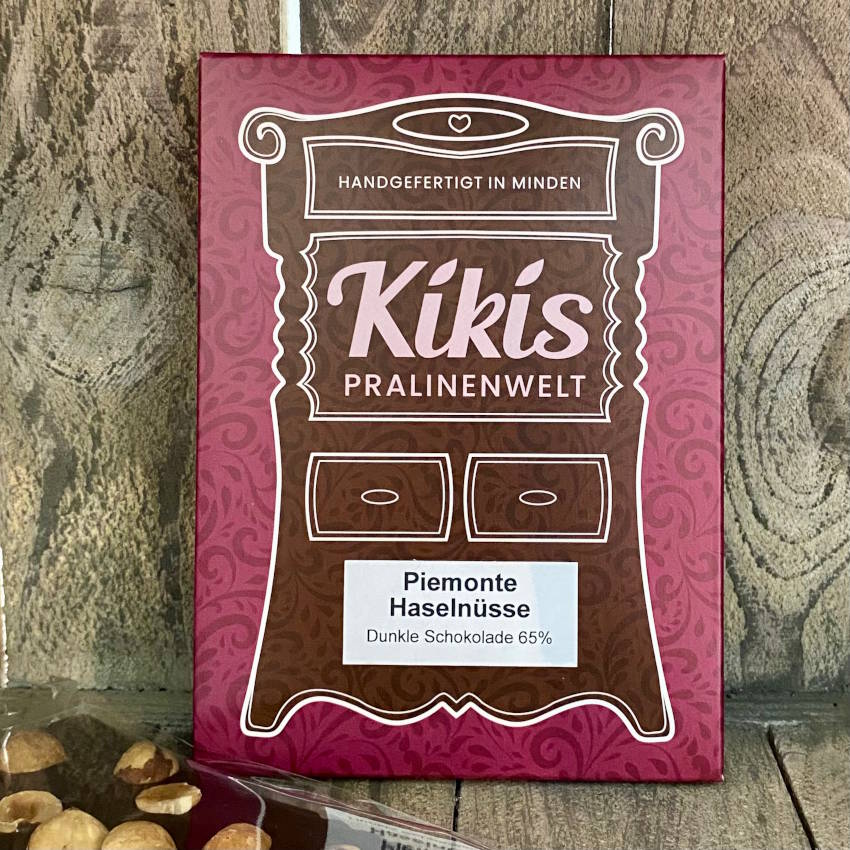Kiki's Edelbitter Schokolade mit Piemont Haselnüssen