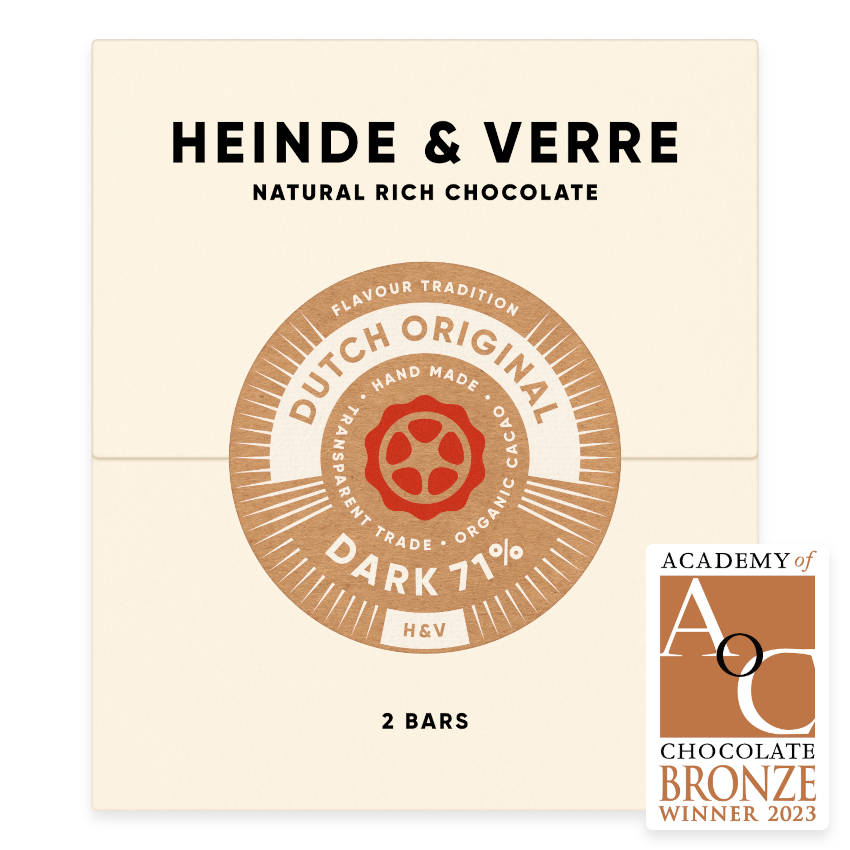 Dutch Original Dark 71% - Dunkle Schokolade 70g von Heinde & Verre