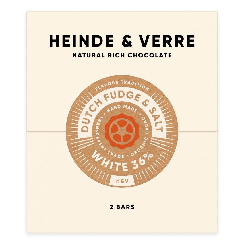 Dutch Original Fudge & Salt Weiße Schokolade 70g von Heinde & Verre