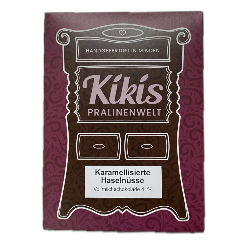 Kiki's Vollmilch Schokolade mit karamellisierten Haselnüssen
