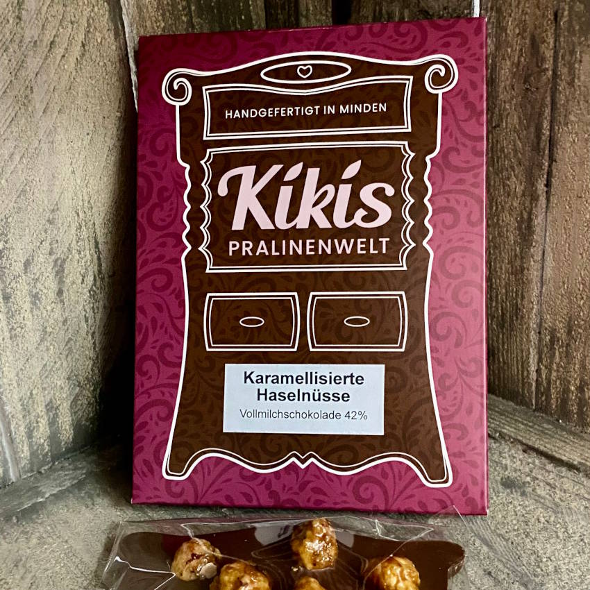 Kiki's Vollmilch Schokolade mit karamellisierten Haselnüssen