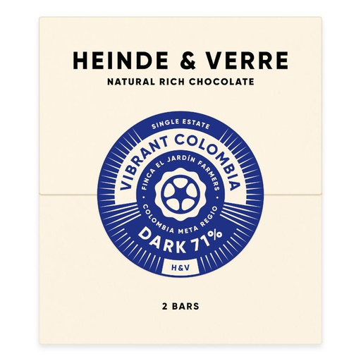 [170578] Vibrant Colombia Dark 71% - Dunkle Schokolade 70g von Heinde & Verre