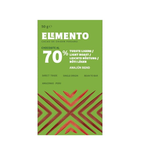 [170587] Amazonas Awajún 70% Schokoade leichte Röstung | Elemento | Tafel 50g
